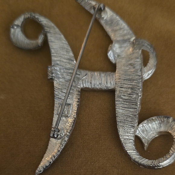 Silver Initial Brooch - Picture 2 of 2